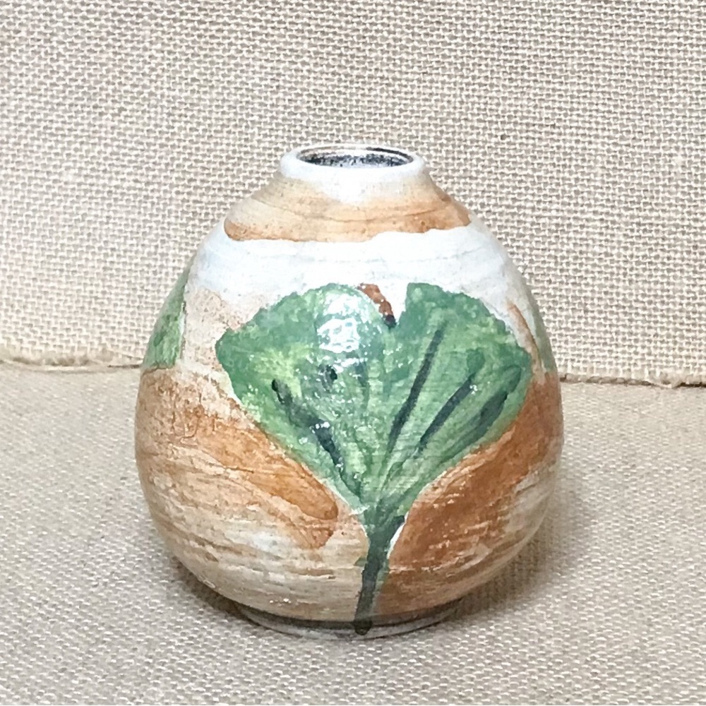 Mini Botanical Bud Vase Hand Painted Art Pottery Goblin Core Boho Nature - Picture 3 of 6